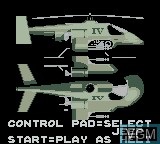 Image du menu du jeu SWiV sur Nintendo Game Boy Color