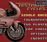 Image du menu du jeu Test Drive Cycles sur Nintendo Game Boy Color