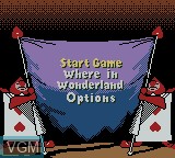 Image du menu du jeu Alice in Wonderland sur Nintendo Game Boy Color