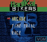 Image du menu du jeu Radikal Bikers sur Nintendo Game Boy Color