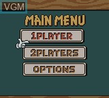 Image du menu du jeu Woody Woodpecker Racing sur Nintendo Game Boy Color