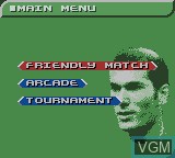 Image du menu du jeu Zidane - Football Generation sur Nintendo Game Boy Color