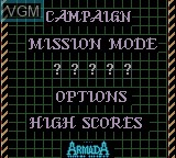Image du menu du jeu Armada F/X Racers sur Nintendo Game Boy Color