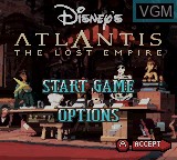 Image du menu du jeu Atlantis - The Lost Empire sur Nintendo Game Boy Color