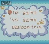 Image du menu du jeu Balloon Fight GB sur Nintendo Game Boy Color