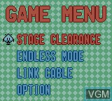 Image du menu du jeu Bust-A-Move Millennium sur Nintendo Game Boy Color