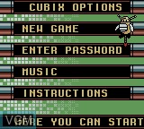 Image du menu du jeu Cubix - Robots For Everyone - Race 'N Robots sur Nintendo Game Boy Color