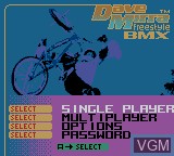 Image du menu du jeu Dave Mirra Freestyle BMX sur Nintendo Game Boy Color
