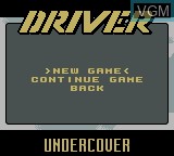 Image du menu du jeu Driver - You are the Wheelman sur Nintendo Game Boy Color
