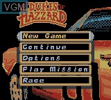 Image du menu du jeu Dukes of Hazzard, The - Racing for Home sur Nintendo Game Boy Color