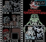 Image du menu du jeu Extreme Ghostbusters sur Nintendo Game Boy Color