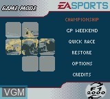 Image du menu du jeu F1 Championship Season 2000 sur Nintendo Game Boy Color