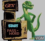 Image du menu du jeu Gex - Enter the Gecko sur Nintendo Game Boy Color