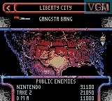 Image du menu du jeu Grand Theft Auto sur Nintendo Game Boy Color