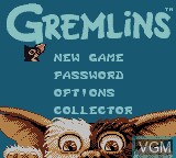 Image du menu du jeu Gremlins - Unleashed sur Nintendo Game Boy Color