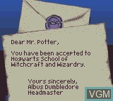 Image du menu du jeu Harry Potter and the Sorcerer's Stone sur Nintendo Game Boy Color