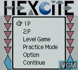Image du menu du jeu Hexcite - The Shapes of Victory sur Nintendo Game Boy Color