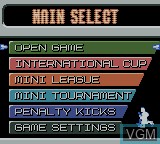 Image du menu du jeu International Superstar Soccer 2000 sur Nintendo Game Boy Color