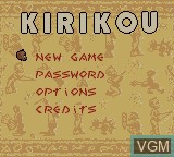 Image du menu du jeu Kirikou sur Nintendo Game Boy Color