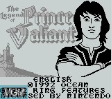 Image de l'ecran titre du jeu Legend of Prince Valiant, The sur Nintendo Game Boy