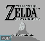 Image de l'ecran titre du jeu Legend of Zelda, The - Link's Awakening sur Nintendo Game Boy