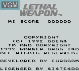 Image de l'ecran titre du jeu Lethal Weapon sur Nintendo Game Boy