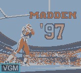 Image de l'ecran titre du jeu Madden 97 sur Nintendo Game Boy