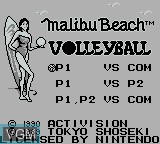 Image de l'ecran titre du jeu Malibu Beach Volleyball sur Nintendo Game Boy