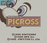Image de l'ecran titre du jeu Mario's Picross sur Nintendo Game Boy