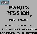 Image de l'ecran titre du jeu Maru's Mission sur Nintendo Game Boy