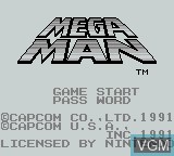 Image de l'ecran titre du jeu Mega Man - Dr. Wily's Revenge sur Nintendo Game Boy