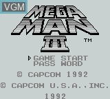 Image de l'ecran titre du jeu Mega Man III sur Nintendo Game Boy