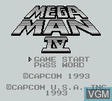 Image de l'ecran titre du jeu Mega Man IV sur Nintendo Game Boy