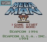 Image de l'ecran titre du jeu Mega Man V sur Nintendo Game Boy