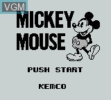 Image de l'ecran titre du jeu Mickey Mouse sur Nintendo Game Boy