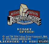 Image de l'ecran titre du jeu Mighty Morphin Power Rangers sur Nintendo Game Boy