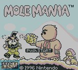 Image de l'ecran titre du jeu Mole Mania sur Nintendo Game Boy