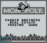 Image de l'ecran titre du jeu Monopoly sur Nintendo Game Boy