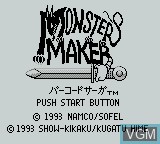 Image de l'ecran titre du jeu Monster Maker - Barcode Saga sur Nintendo Game Boy
