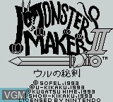 Image de l'ecran titre du jeu Monster Maker 2 - Uru no Hiken sur Nintendo Game Boy