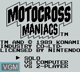 Image de l'ecran titre du jeu Motocross Maniacs sur Nintendo Game Boy