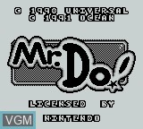 Image de l'ecran titre du jeu Mr. Do! sur Nintendo Game Boy