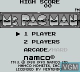 Image de l'ecran titre du jeu Ms. Pac-Man sur Nintendo Game Boy