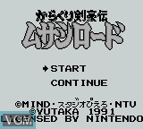 Image de l'ecran titre du jeu Karakuri Kengou Den Musashi Lord sur Nintendo Game Boy