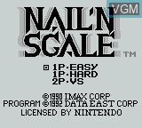 Image de l'ecran titre du jeu Nail 'N Scale sur Nintendo Game Boy