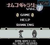 Image de l'ecran titre du jeu Namco Gallery Vol. 1 sur Nintendo Game Boy