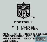 Image de l'ecran titre du jeu NFL Football sur Nintendo Game Boy