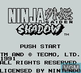 Image de l'ecran titre du jeu Ninja Gaiden Shadow sur Nintendo Game Boy