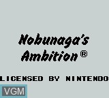 Image de l'ecran titre du jeu Nobunaga's Ambition sur Nintendo Game Boy