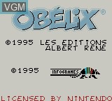 Image de l'ecran titre du jeu Asterix & Obelix sur Nintendo Game Boy
